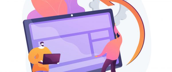 Detachable device technology abstract concept vector illustration. Removable laptop screen, detachable computer keyboard, modular electronics device, demountable technology abstract metaphor.